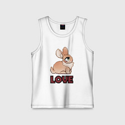 Детская майка Милый кролик love пиксель арт