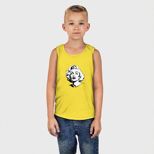 Детская майка Мэрилин Монро в черно белом цвете / Желтый – фото 5