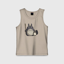 Майка детская хлопок Тоторо вдвоем, цвет: миндальный