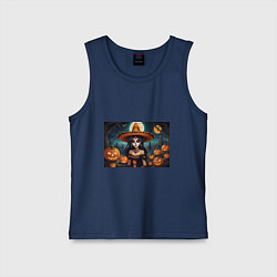 Майка детская хлопок Страшилки ведьмочка, цвет: тёмно-синий