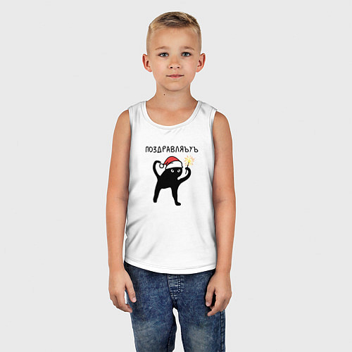 Детская майка Поздравляъуъ / Белый – фото 5