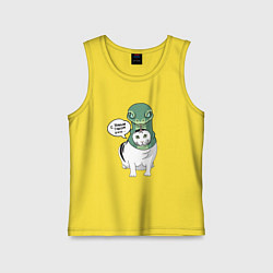 Майка детская хлопок С Новым годом - кот змея, цвет: желтый