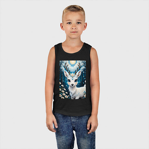 Детская майка Сказочный олененок / Черный – фото 5