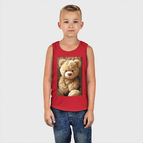 Детская майка Игрушечный большой медвежонок / Красный – фото 5