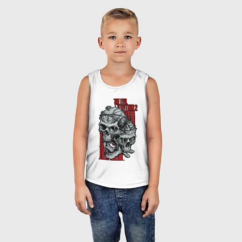 Детская майка The evil within 2 skulls / Белый – фото 5
