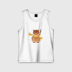 Майка детская хлопок Маленький медведик, цвет: белый