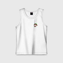 Майка детская хлопок Рик и Морти новогодний Морти в шапке, цвет: белый