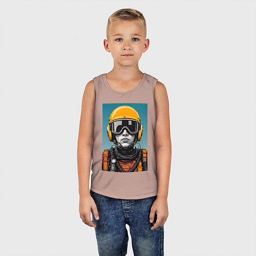 Детская майка Кибер пилот / Пыльно-розовый – фото 5