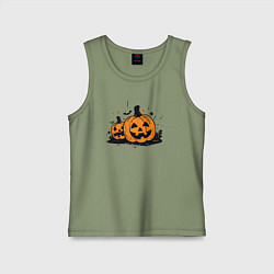 Майка детская хлопок Pumpkins, цвет: авокадо