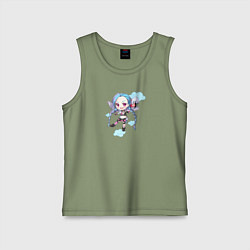 Майка детская хлопок Chibi Jinx, цвет: авокадо