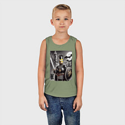 Майка детская хлопок Рыцарь Гомер Симпсон - нейроарт фантазия, цвет: авокадо — фото 2