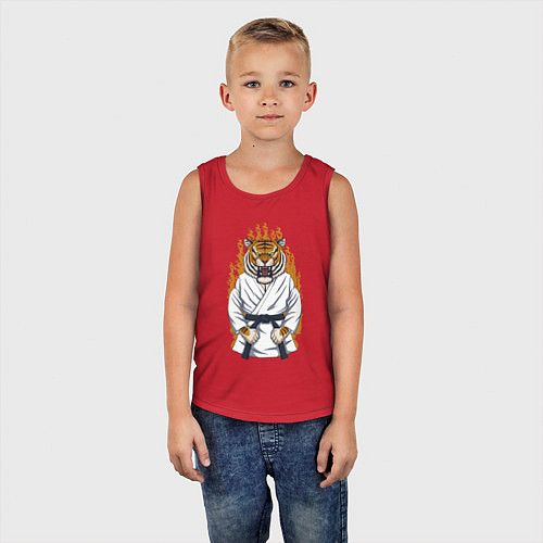 Детская майка Карате тигр / Красный – фото 5