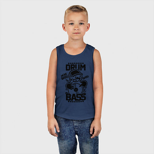 Детская майка Drum n Bass: More Bass / Тёмно-синий – фото 5