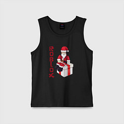 Майка детская хлопок Санта Клаус - Роблокс, цвет: черный