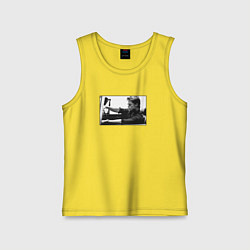 Майка детская хлопок Уильям Брэдли Питт, цвет: желтый