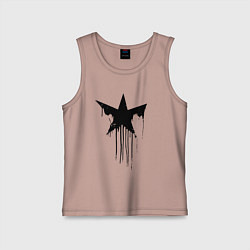 Майка детская хлопок Black blot star - minimalism, цвет: пыльно-розовый