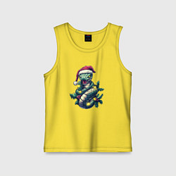 Майка детская хлопок Новогодняя змея 2025, цвет: желтый