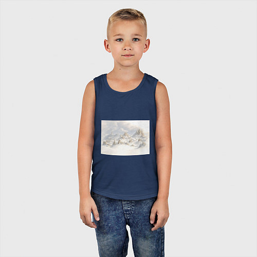 Детская майка Снежный древний город / Тёмно-синий – фото 5