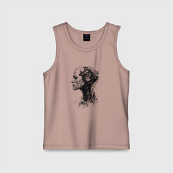 Майка детская хлопок Девушка андроид в профиль, цвет: пыльно-розовый