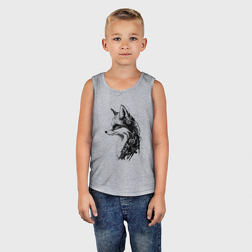 Детская майка Лис-андроид / Меланж – фото 5