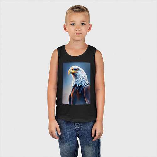 Детская майка Грациозный орел / Черный – фото 5
