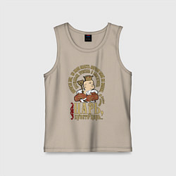 Майка детская хлопок Просто царь, цвет: миндальный