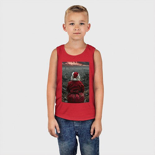 Детская майка Дед мороз и уходящий год / Красный – фото 5