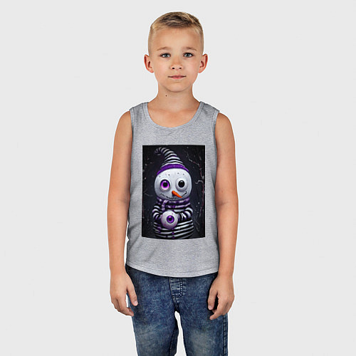 Детская майка Полосатый снеговик / Меланж – фото 5