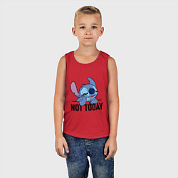 Майка детская хлопок Не сегодня Стич, цвет: красный — фото 2