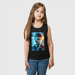 Майка детская хлопок Harry Potter - wizard with magic stick, цвет: черный — фото 2