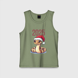 Майка детская хлопок Коричневая змейка 2025, цвет: авокадо