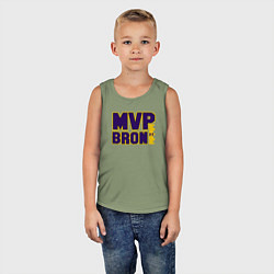 Майка детская хлопок Lebron James MVP, цвет: авокадо — фото 2