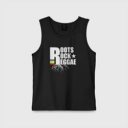 Майка детская хлопок Roots reggae, цвет: черный
