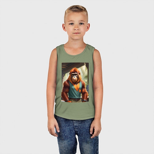 Детская майка Орангутанг хуманизация / Авокадо – фото 5