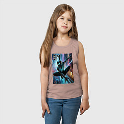 Майка детская хлопок Neon Spider-man - ai art fantasy, цвет: пыльно-розовый — фото 2