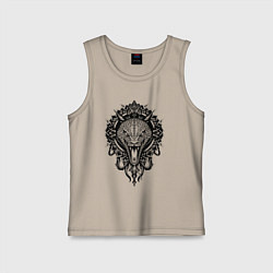 Майка детская хлопок Графичная змея, цвет: миндальный