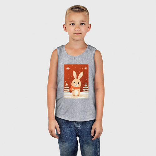 Детская майка Снежный милый кролик / Меланж – фото 5