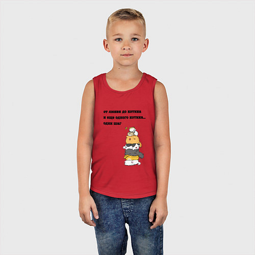 Детская майка От любви до котика / Красный – фото 5
