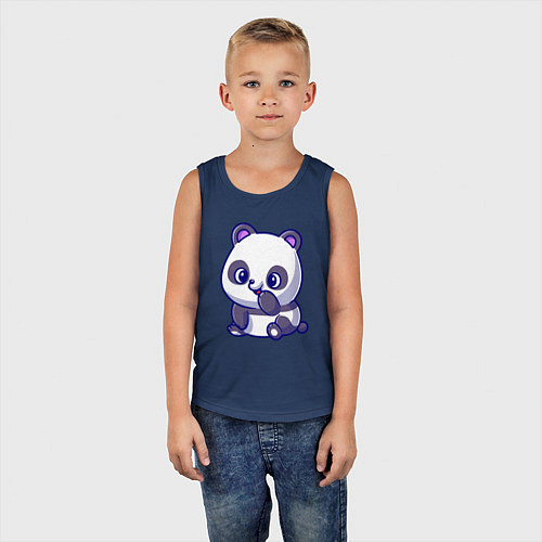 Детская майка Миленькая панда / Тёмно-синий – фото 5