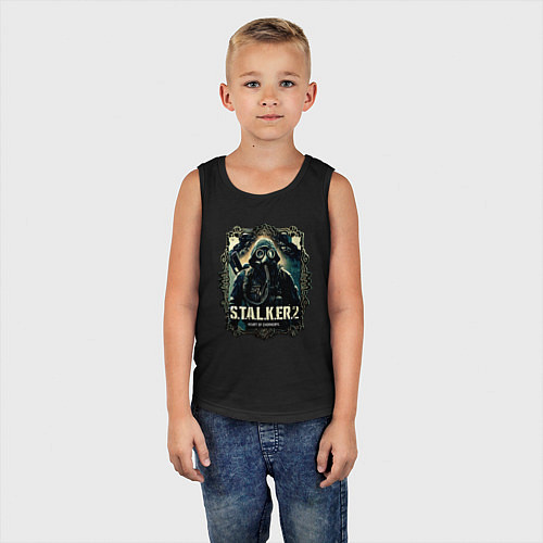 Детская майка Stalker 2 heart of Chornobyl radiations / Черный – фото 5