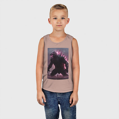 Детская майка Рев Годзиллы / Пыльно-розовый – фото 5