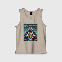 Майка детская хлопок Веном присматривается к Морти - нейроарт фантазия, цвет: миндальный