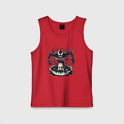 Майка детская хлопок Morty and Venom slime - ai art fantasy, цвет: красный