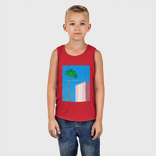 Детская майка Калифорния вайб / Красный – фото 5