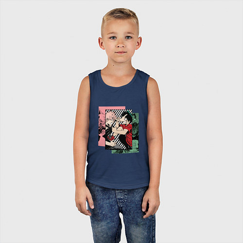 Детская майка Моя геройская академия Бакуго и Деку / Тёмно-синий – фото 5