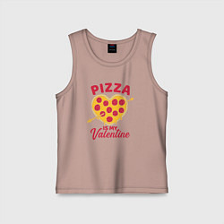 Майка детская хлопок Пицца моя валентинка, цвет: пыльно-розовый
