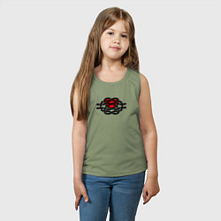 Майка детская хлопок Сердечный узел, цвет: авокадо — фото 2