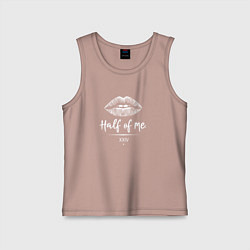 Майка детская хлопок Женские губы, цвет: пыльно-розовый