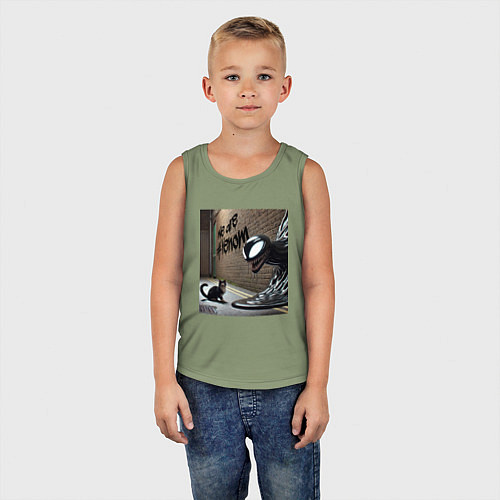 Детская майка Cat and Symbiote - we are Venom meme / Авокадо – фото 5