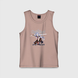 Майка детская хлопок Разор из игры Genshin Impact, цвет: пыльно-розовый